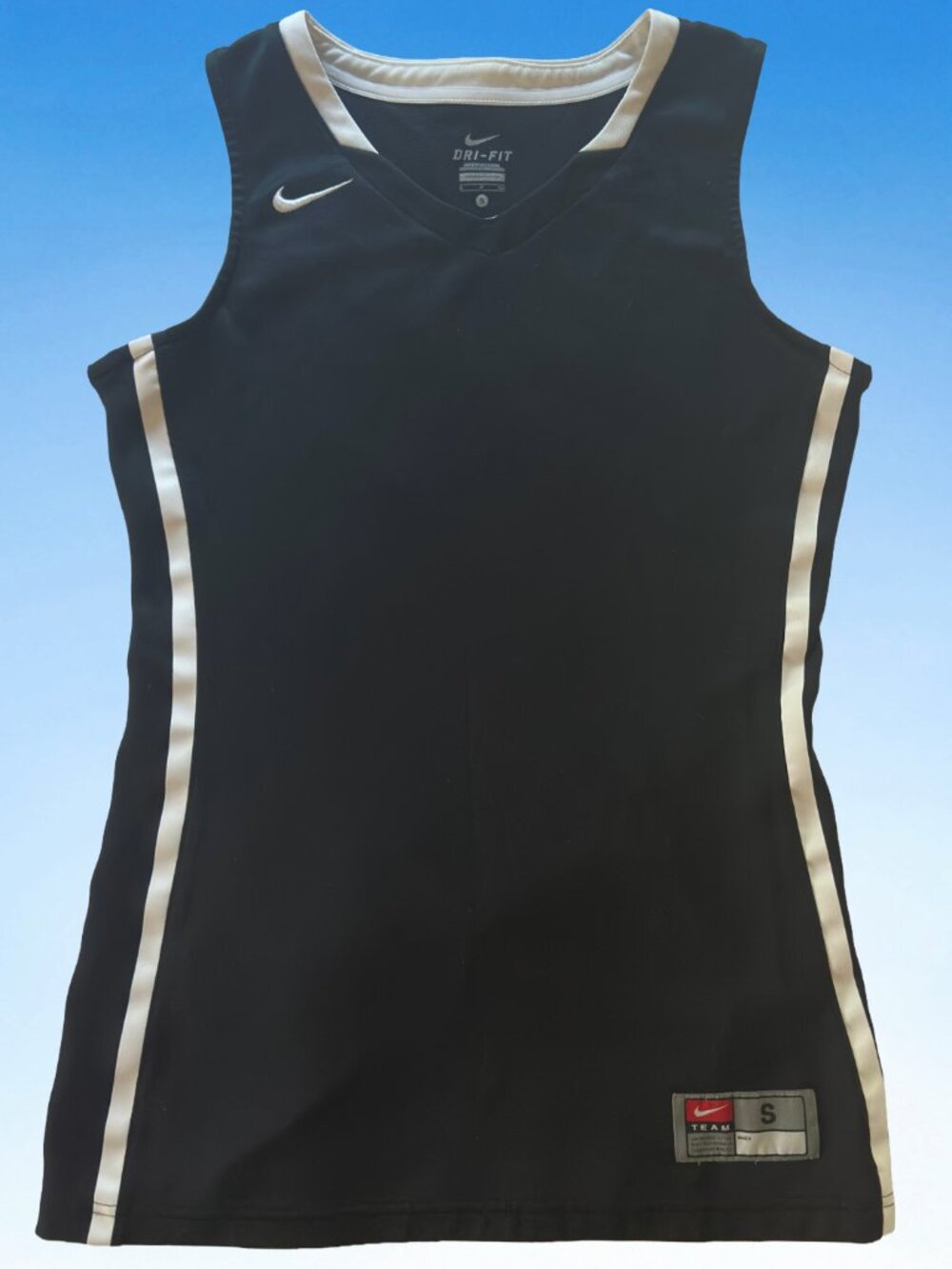 Nike Dri-Fit Basketball Jersey Tank, Black and White, Sz S
